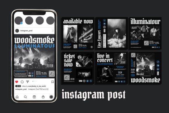 Amplify Your Brand: Using a Rock Music Concert Instagram Post Template