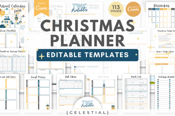 Christmas Planner Canva Templates /CELES