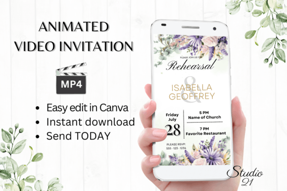 Digital Rehearsal Dinner Invite W7412: Your Event's First Impression