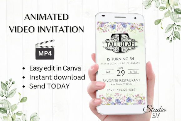 Electronic Invite (Monogram Letter T): Instant, Animated Elegance