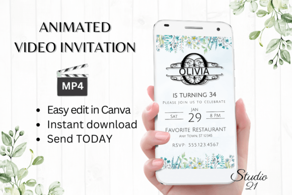 Elegant Electronic Invite (Monogram Letter O) for Instant Digital Events