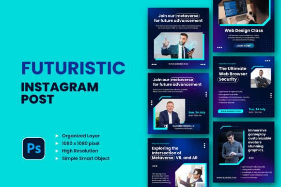 Elevate Your Brand with Futuristic Instagram Post Templates