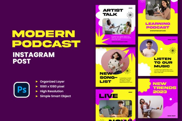 Elevate Your Feed: The Modern Podcast Instagram Post Kit