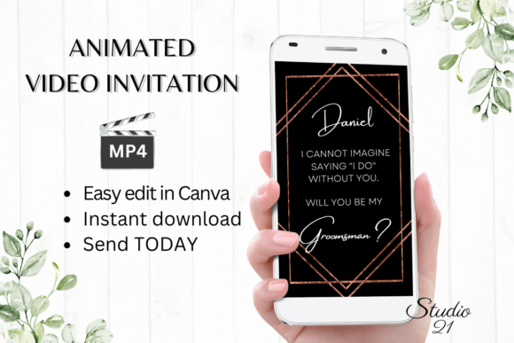 Minimalist Groomsman Proposal W3925GM: A Digital Invitation Template Guide
