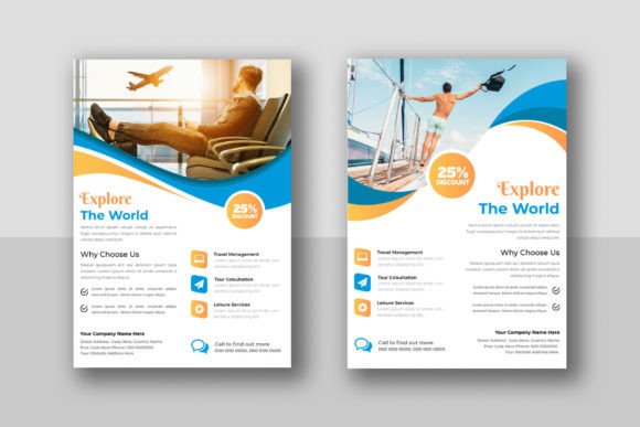 Modern Tour and Travel Agency Flyer Template Design