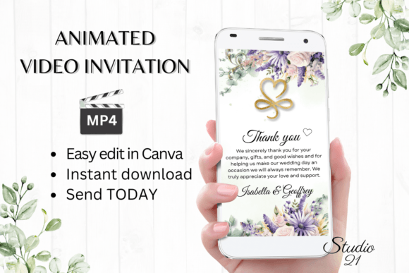Modernizing Gratitude with Digital Wedding Thank You W9412TU