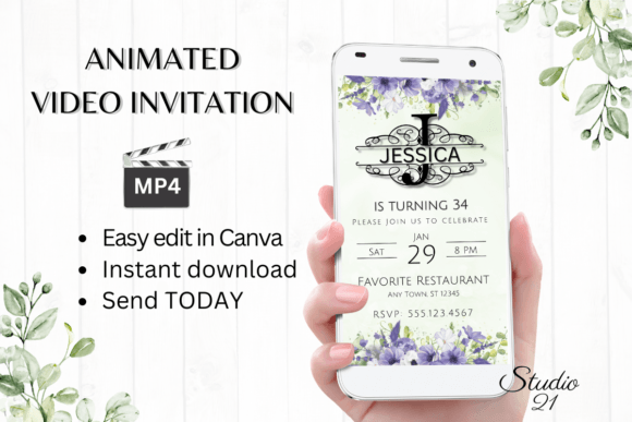 Smartphone Invitation (Monogram J): Your Digital Evite Solution
