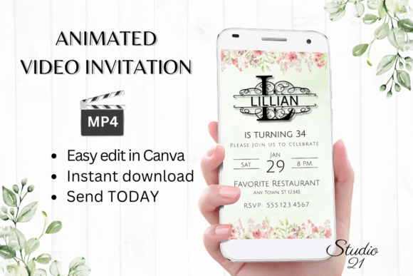 Smartphone Invitation (Monogram L): Your Next Design Shortcut